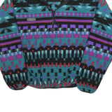 COLUMBIA Womens Green, Purple & Black Patterned Pullover Jumper Size L Fleece