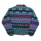 COLUMBIA Womens Green, Purple & Black Patterned Pullover Jumper Size L Fleece