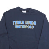 CHAMPION Mens Navy Terra Linda Waterpolo Crew Neck L Cotton Blend Sweatshirt