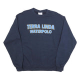 CHAMPION Mens Navy Terra Linda Waterpolo Crew Neck L Cotton Blend Sweatshirt
