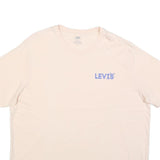 LEVI'S Womens Cream Graphic T-Shirt XL Short Sleeve Crew Neck Cotton Blend