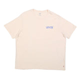 LEVI'S Womens Cream Graphic T-Shirt XL Short Sleeve Crew Neck Cotton Blend