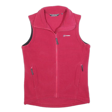 BERGHAUS Womens Red Fleece Jacket S Polyester Sleeveless Zip Outdoor Layering