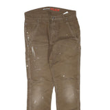 DICKIES Mens Jeans Brown Regular Straight Denim W29 L30 Workwear Zip Closure