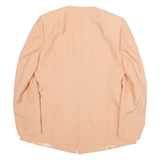 HERMAN LANGE Womens Peach Wool Blend Tailored Jacket M Button Plain Elegant