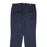 TOMMY HILFIGER Womens Cotton Blend Navy Regular Fit Straight Trousers W34 L32