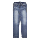 SILVER Womens Slim Blue Denim Light W28 L31 Stylish Cotton Blend Zip Jeans