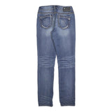 SILVER Womens Slim Blue Denim Light W28 L31 Stylish Cotton Blend Zip Jeans