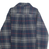 JACHS Mens Blue Grey Red Check Shirt M Cotton Casual Button Pocket