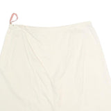 PIZZA SEMPIONE Womens White Cotton Blend A-Line Knee Length Skirt XL Zipper