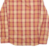 HUGO BOSS Mens Beige & Maroon Check Shirt S Cotton Blend Button Collar Long