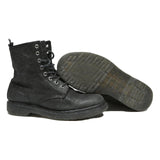 DR MARTENS Womens Lace-Up Boots Black Leather UK 8 Stylish Pattern Comfort