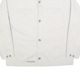 COLUMBIA Mens White Cotton Blend Button Jacket XL Plain Casual Outdoor Wear