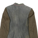 WEAEIEI Womens Grey Green Red Wool Button Jacket S Blazer Tweed Sleeves Stylish