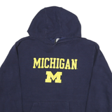 ADIDAS Mens Blue & Navy Michigan Pullover Hoodie S Cotton Blend Drawstring