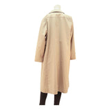 Womens Beige Button Jacket L Polyester Blend Plain Classic Fit Long Sleeve
