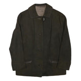 GRITEN Womens Black Suede Button Jacket XS Classic Regular Fit Plain Stylish