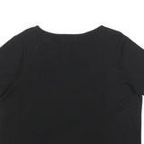MONSOON Womens Black Embellished Basic Short Sleeve Crew Neck Top UK 14