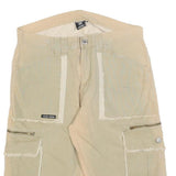 SIDEZ Mens Cotton Blend Beige Cargo Shorts M W32 Frayed Trim Pockets
