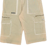 SIDEZ Mens Cotton Blend Beige Cargo Shorts M W32 Frayed Trim Pockets