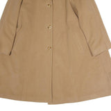 LAINE & CACHEMIRE Womens Beige Cotton Button Jacket L Plain Classic Long Sleeve