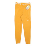 NIKE Womens Joggers Yellow Slim Tapered S W24 L24 Nike Pro Workout Activewear