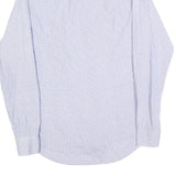 TOMMY HILFIGER Mens Blue & White Cotton Blend Shirt M Slim Fit Long Sleeve