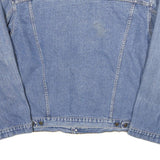 LEVI'S Mens Blue Denim Jacket L Cotton Blend Relaxed Fit Button Closure Casual