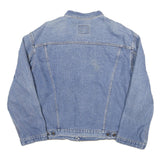 LEVI'S Mens Blue Denim Jacket L Cotton Blend Relaxed Fit Button Closure Casual