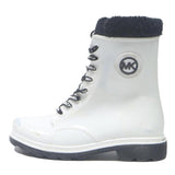 MICHAEL KORS Womens Leather White Ankle Boots UK 3 Lace-Up Winter Fashion