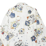 MARINER Mens White Patterned Shirt L Cotton Blend Artistic Print