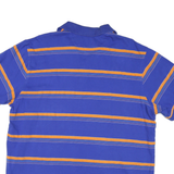 CHAPS Mens Blue & Orange Striped Short Sleeve Polo Shirt XL Classic Cotton