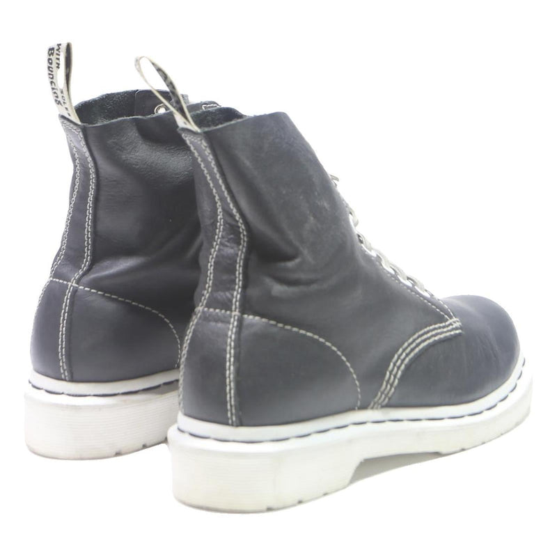 DR MARTENS 1460 Pascal Womens Black & White Leather Ankle Boots UK 4 Lace-Up