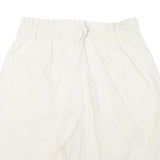 Womens Cream Casual Shorts M W27 Cotton Blend Button Plain Style