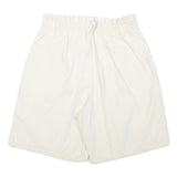 Womens Cream Casual Shorts M W27 Cotton Blend Button Plain Style