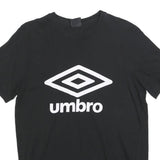 UMBRO Mens Black & White Logo Classic T-Shirt L Short Sleeve Crew Neck Casual