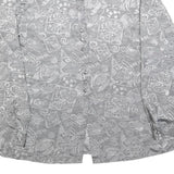 C&A Womens Grey Printed Shirt Long Sleeve Collared XL Lightweight Casual