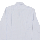 CALVIN KLEIN Mens Blue & White Check Shirt M Cotton Blend Formal Long Sleeve