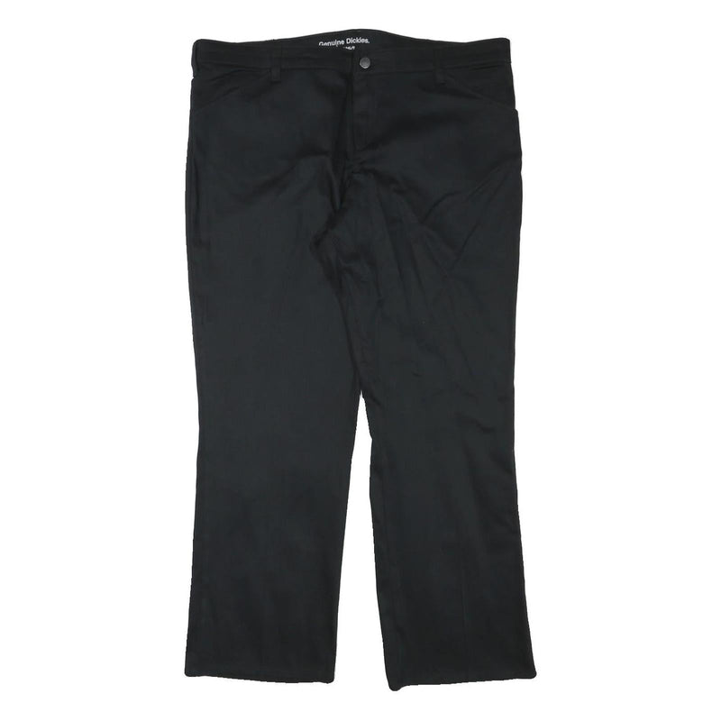 DICKIES Womens Regular Black Cotton Blend Trousers W37 L28 Zip Closure Classic