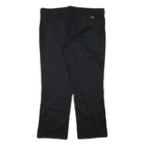 DICKIES Womens Regular Black Cotton Blend Trousers W37 L28 Zip Closure Classic