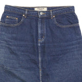 PARIS BLUES Womens Blue Denim Midi Cotton Blend Skirt M Classic Vintage Style
