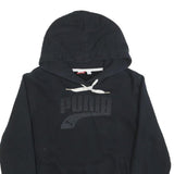 PUMA Womens Black Hoodie UK 14 Cotton Blend Pullover Hooded Sweatshirt