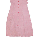 DARIAN Womens Red & White Check Day Cotton Blend Dress M Button Front Retro
