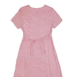 DARIAN Womens Red & White Check Day Cotton Blend Dress M Button Front Retro