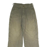 DICKIES Mens Regular Fit Button Closure Green Cotton Blend Workwear Trousers W27