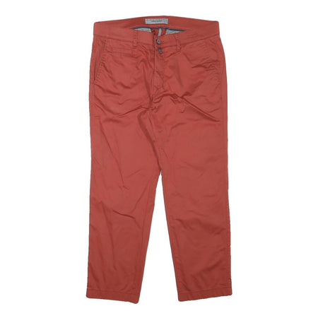 PIERRE CARDIN Mens Cotton Blend Red Regular Straight Trousers W33 L26 Stylish