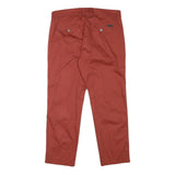 PIERRE CARDIN Mens Cotton Blend Red Regular Straight Trousers W33 L26 Stylish