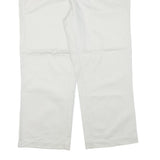 TOMMY HILFIGER Womens Cotton Blend White Relaxed Straight Trousers W33 L25