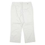 TOMMY HILFIGER Womens Cotton Blend White Relaxed Straight Trousers W33 L25
