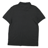 CALVIN KLEIN Mens Black Striped Short Sleeve Polo Shirt M Cotton Casual
